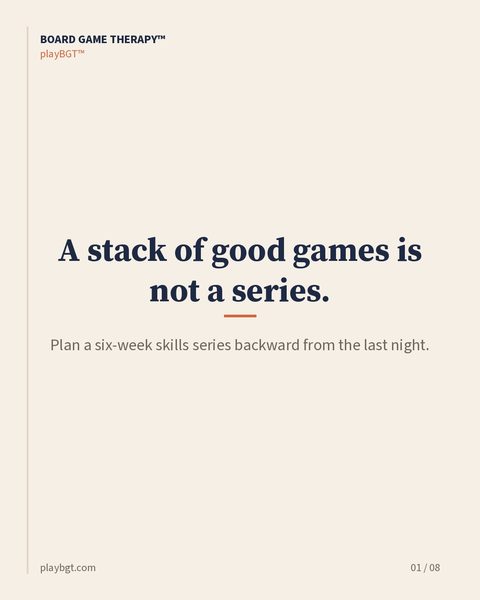 Text slide: A stack of good games is not a series.